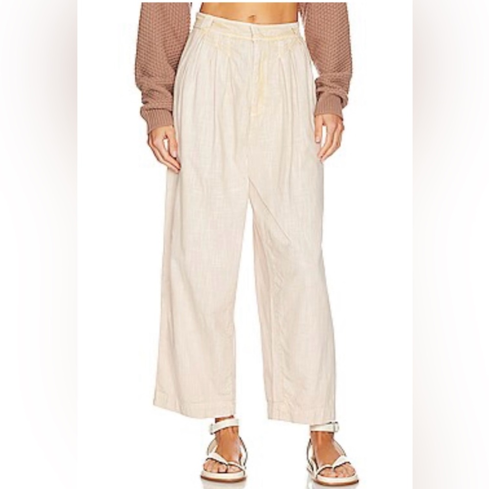 Free people lotta love pleated wide leg trousers